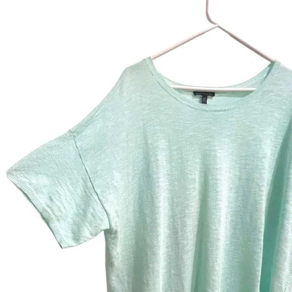 EILEEN FISHER Flower Green Organic Linen Cotton Lightweight Sweater Top XL - Picture 4 of 10
